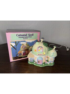 Cottontail Knoll Porcelain Lighted Cottage “Bakery” | HandPainted Mushroom House